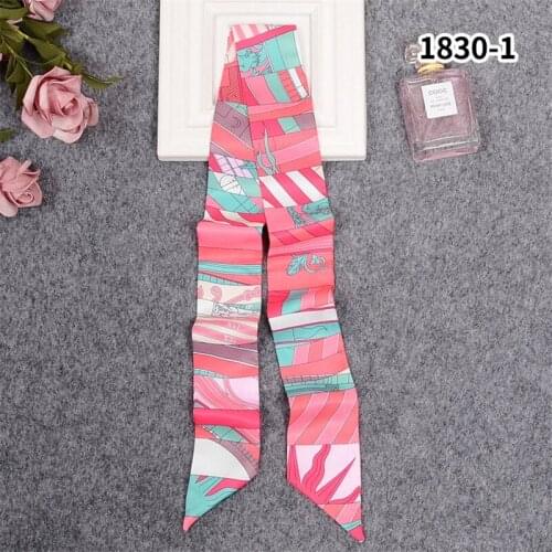 Classic Brand Bag Scarf Printed Polygonal Silk Scarf Womens Small Ribbon Fashion Hair Band Handbag Scarf BS65