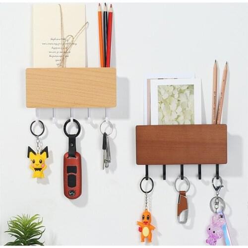 Space Saving Home Wall Hook Storage Rack Vintage Key Wooden Hanger Hallway Home Decorative Bedroom Door Vintage Hooks