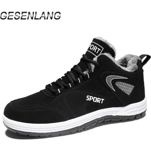 Mens Plus Fur Walking Shoes Warm Comfortable Casual Snow Barefoot Shoes Nonslip Wearable Shockproof Outdoor Male Winter Sneakers