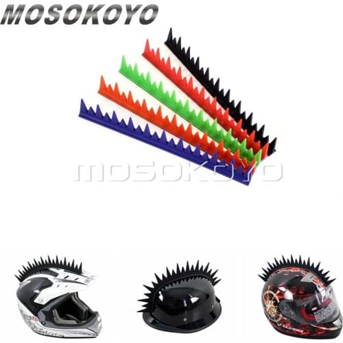 Uneven Motorcycle Biker Mohawk Helmet Sticker Warhawk Stick On 13" Strip Cool Punk Rubber Sticker 5 Color