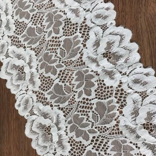 New Flower Pattern Stretch Lace Trim 7.5" Wide Sewing Material Vintage Lace Trim Wedding Lace