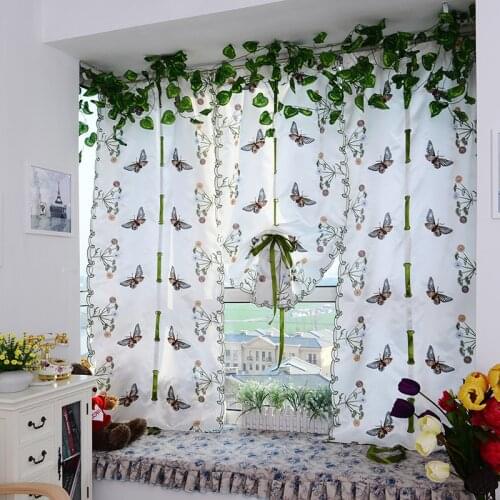 New Tulle Sheer butterfly Embroidered Lifting Window Curtain for Home Living Room Bedroom Decoration in the Kitchen Cafe Curtain