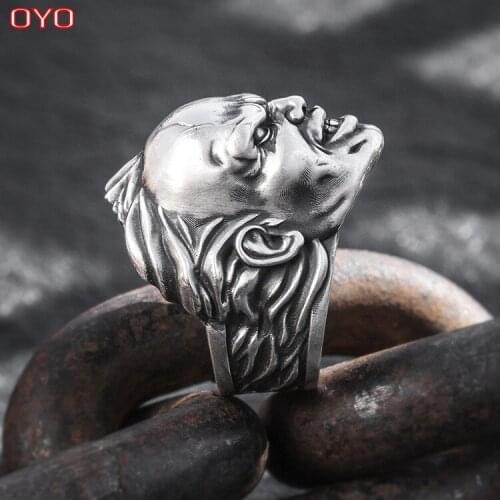 Original 999 pure silver Halloween pure silver live mouth Earl Dracula Romanian vampire ring