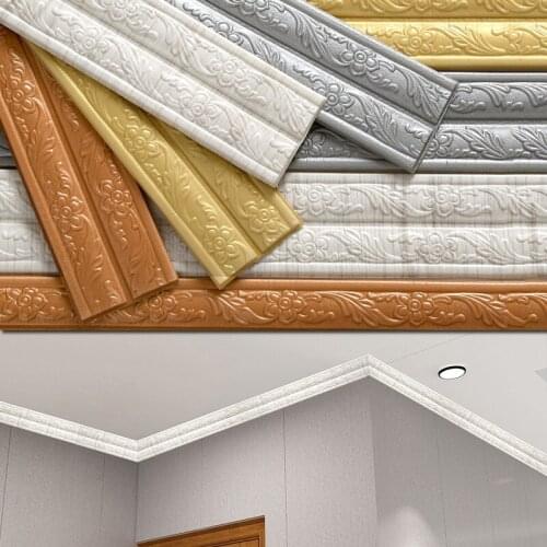 3D Foam Embossed Corner Line Self-adhesive Wall Waist Line Waterproof Sticker Home Decoration New