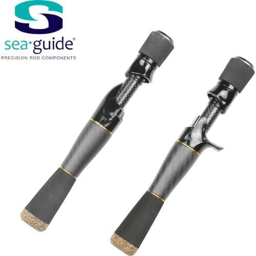 SeaGuide Carbon Fiber Grip Spinning Casting Reel Seat Handle Kit Rod Building Component Trout Rod Ice Rod Repair DIY Accessory