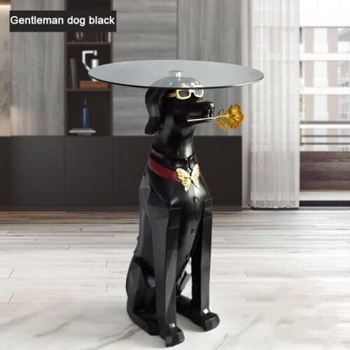 Home Decor Statue Sculpture Nordic Light Luxury Creative Landing Gentleman Doberman Dog Decoration Living Room Porch Tea Table