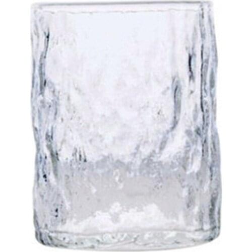Hammer stripe glass Water rippled public cup High borosilicate heat resistant water High cup of bark cup Household tree teacup