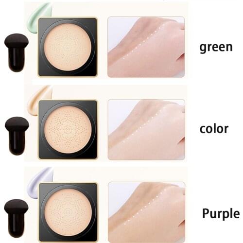 Mushroom Air Cushion BB Isolation Concealer Oil Control Liquid Foundation with Mushroom Head Puff
