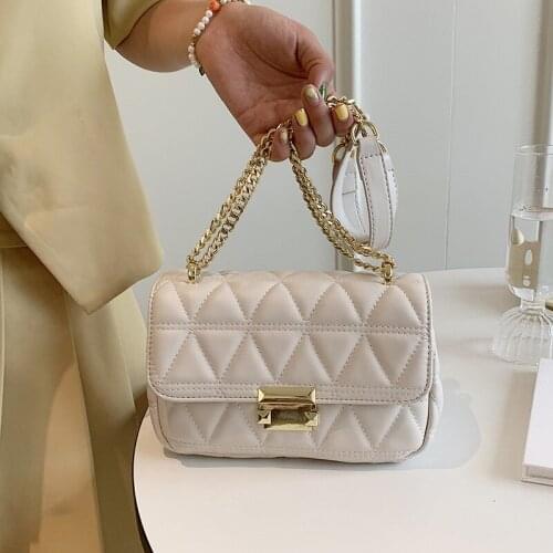 High-quality Ladies Rhombus Small Square Bag 2021 New Female Bag Trendy Casual Shoulder Bag Korean Fashion Messenger Chain Bag