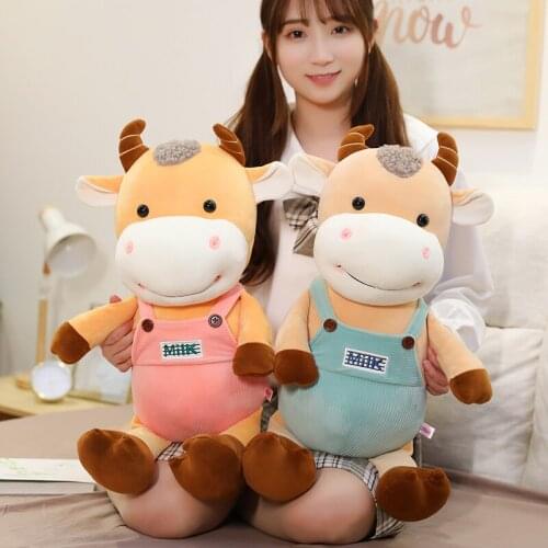 1pcs 30/40/55cm Cute Luca calf doll plush toy bull doll sleeping pillow long bed birthday present girl doll