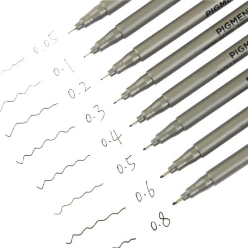 1pcs Water Based Brush Markers Different Size Pigment Liner Triangular Fineliner Pens For Art Supplies Stationery Convenient Use