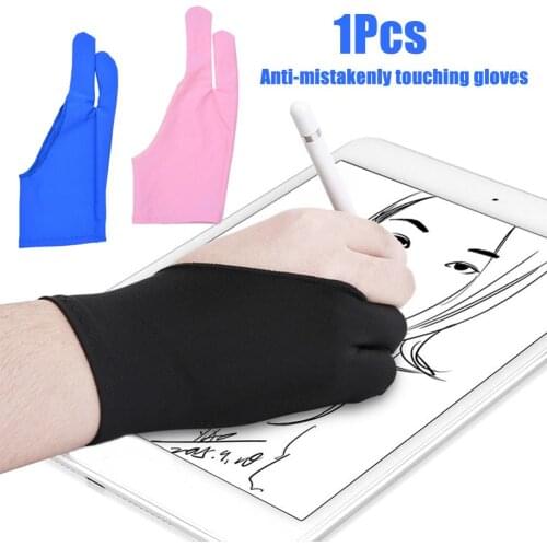 1Pc Two-fingers Artist Anti-touch Glove for Drawing Tablet Right and Left Hand Glove Anti-Fouling for ipad Screen board