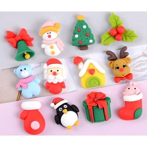 10pcs Resin Flatback Cabochon Crafts Scrapbooking For Christmas Embellishments Home Headwear Brooch Decoration Diy Accessories