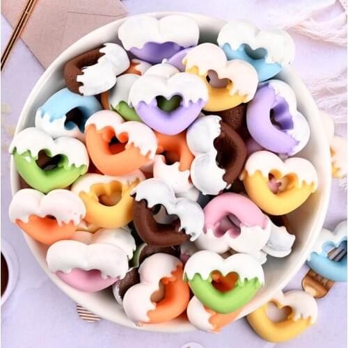 20pcs/lot Resin Cabochon Flatback Heart Shape Simulation Food DIY Scrapbooking Embellishment Decoration Craft 20mm×25mm