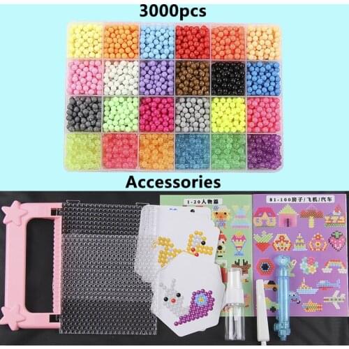 24 colors spray beads puzzle Crystal color DIY beads water spray set ball games 3D puzzle handmade magic toys for children