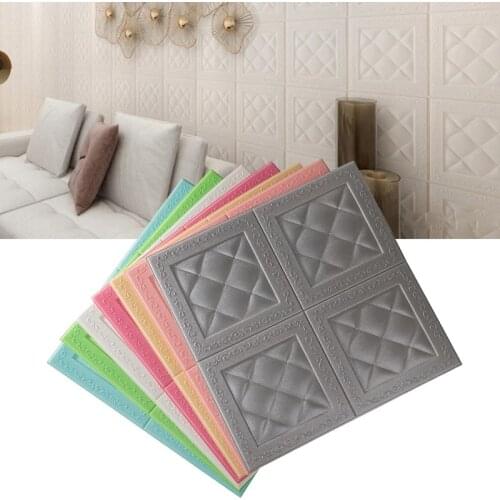 European Style 3D Wall Stickers Bedroom Decor Anti-collision Soft Bag Headboard Self-adhesive Foam Wallpaper Decor Wallstickers