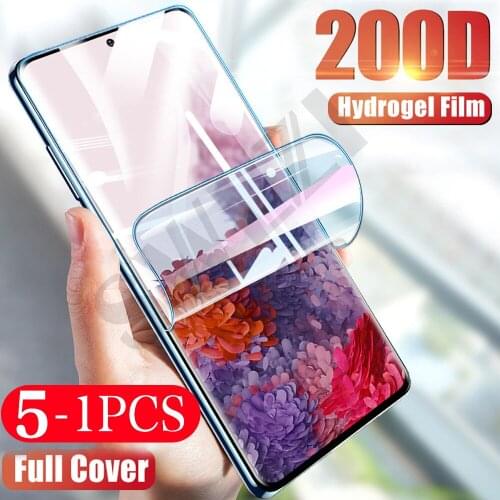 5-1Pcs soft full cover for Samsung Galaxy phone screen protector s20 plus hydrogel film s21 FE ultra Not Glass
