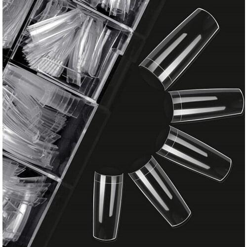 500pcs/Box Artificial Nail Tips Full Cover Nails Fashion Natural/Clear/White Coffin False Acrylic Artificial Nail Art Tips