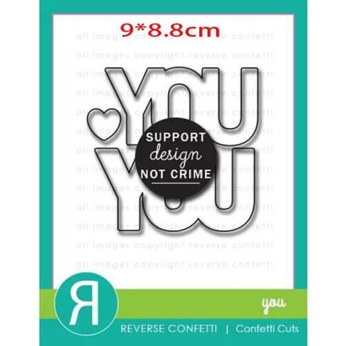 English vocabulary YOU Embossing Metal cutting dies 2021 new diy molds Scrapbooking Paper Making die cuts crafts slimeline dies