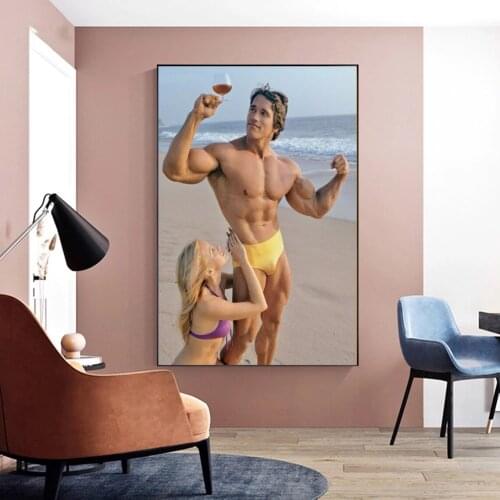 Arnold Schwarzenegger Bodybuilding Poster Canvas Print Art Wall Painting Home Decoration (No Frame)