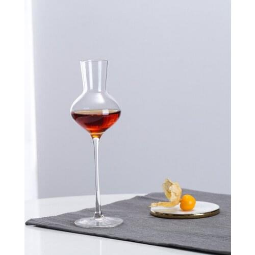 Smell cup 150ml tulip liqueur glass whisky smell cup lead-free glass test glass high foot foreign wine glass spirit glass ice wi