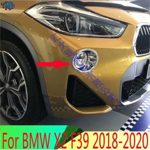 For BMW X2 F39 2018 2019 ABS Chrome Front Fog Light Lamp Cover Trim Molding Bezel Garnish Sticker