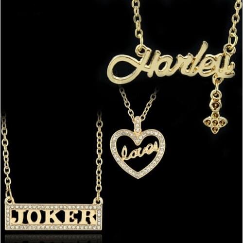 Dongsheng Necklace Crystal Heart Pendant Jewelry Joker Golden Letters Necklace Valentines day Gifts