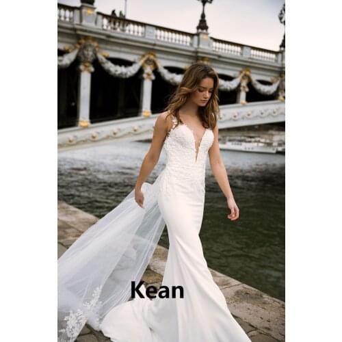 Deep-v Wedding Dress Spaghetti Straps Backless Bride Gown Dubai Arabic Abiti Da Sposa Boho Vestidos De Novia De Noche Plus Size