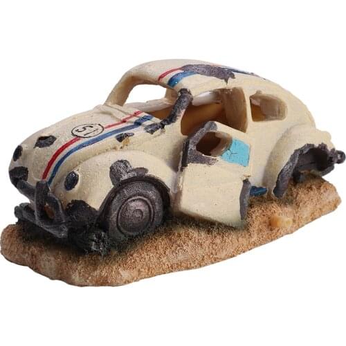 Simulation Resin Sedan Car Fish Tank Aquarium Ornaments Aquarium Fish Tank Landscaping Aeration Pump Pneumatic Bubble Car Decor