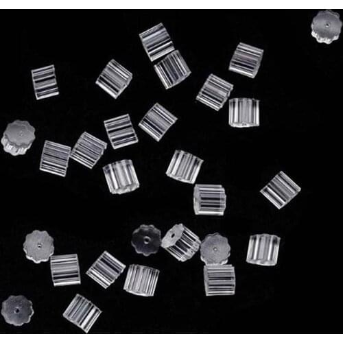 Hot 50Pcs Small Transparent Rubber Star Earring Backs Safety Earring Stopper Earnut Hook Earring Women Jewelry Accessories