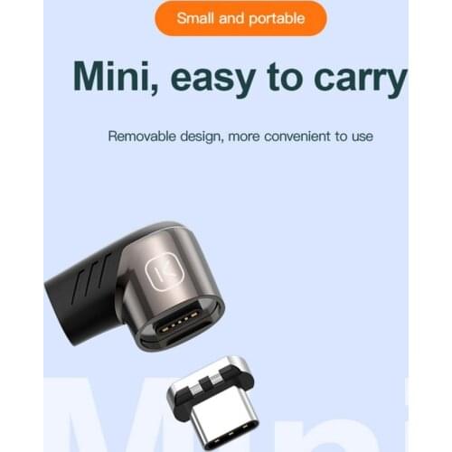 KUULAA 100W Magnetic Elbow Adapter USB Type C Charge Connector for Mobile Phone