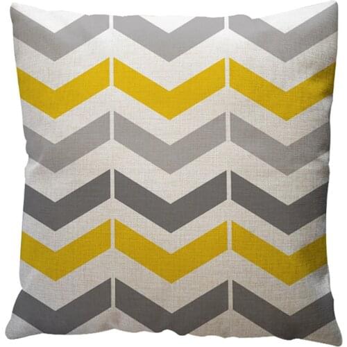 Yellow Geometric Pattern Cotton Linen Pillow Case Throw Home Decoration Accessories Cushion Cover Kawaii Home Decor Dropshipping