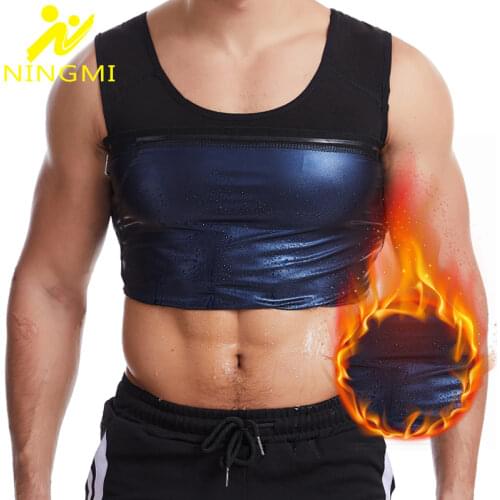 NINGMI Men Neoprene Sweat Sauna Vest Body Shaper Vest Waist Trainer Slimming Tank Top Shapewear Corset Gym Underwear Women