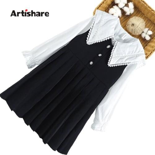 Girls Clothes Blouse + Dress Childrens Clothes For Girls Casual Style Girl Outfit Spring Autumn Kids Tracksuit 6 8 10 12 14