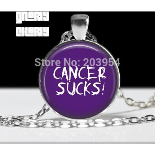 New Steampunk pink Cancer Survivor Cancer Awareness Necklace 1pcs/lot bronze steel Glass Pendant jewelry 2017 chain mens womens