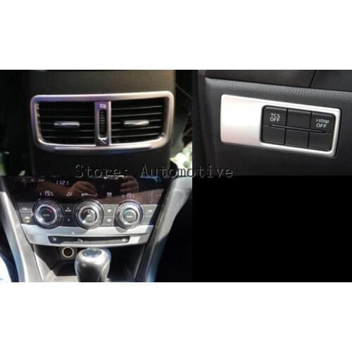 FIT FOR MAZDA 6 ATENZA GJ 2014 2015 CHROME INTERIOR DASHBOARD CONSOLE AC AIR CONDITION VENT COVER TRIM GARNISH BEZEL MOLDING