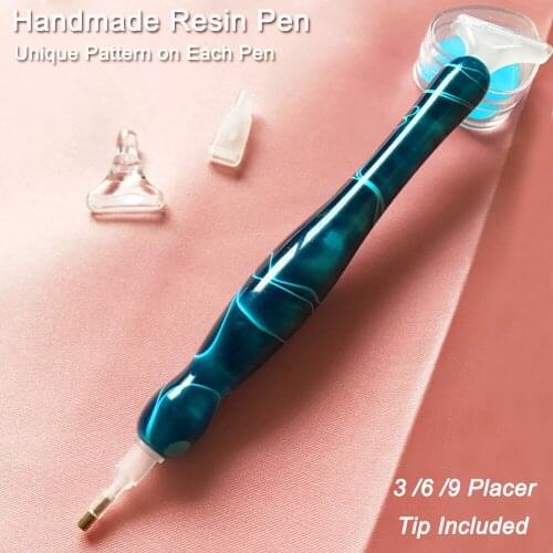 Resin Handmade Drill Pen for Diamond Painting Lightweight Point Drill Pen Rhinestones Picker Tool for Cross Stitch and Nail Art