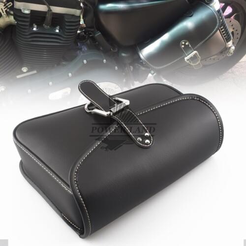 New PU Leather Saddle Bags Motorcycle Luggage Left side Saddle Bags Black Rider Motorbike Panniers For Harley Sportster XL 883