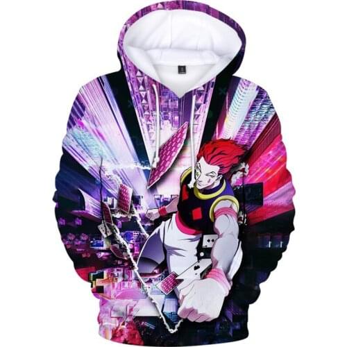 3D Anime Hisoka Hoodies Men Sweatshirts Women Autumn Harajuku Hip Hop Coats Casual Boys Tops Hunter X Hunter Pullovers