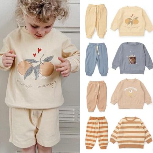 In Stock 2021 Autumn Winter KS Brand Kids Girls Sweaters Cute Cartoon Print Baby Boys Sweatshirts Children Pullover Clothes