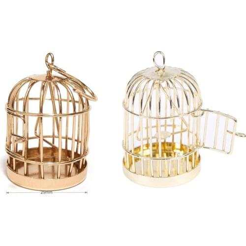 1:12 Dollhouse Miniature Furniture Metal Bird Cage For Dollhouse Decor Doll House Birdcage