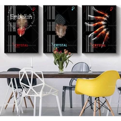 1 Piece Beautiful Colorful Feathers Nordic Fashion HD Canvas Paintings For Living Room Modern Home Decor Picture Wall Art Poster