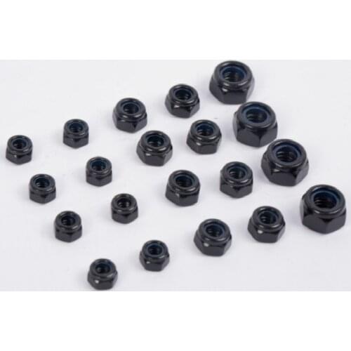 100pcs DIN985 M2 M2.5 M3 M4 M5 M6 M8 Galvanized Plating Black Zinc Self-locking Nut Hex Nylon Lock Nuts Locknut
