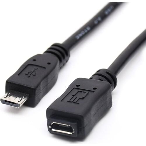 20cm 50cm 150cm Micro USB2.0 male to female extension data cable for mobile phone blakc color