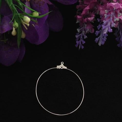 200pcs Silver Color plate 45mm hoop earwire earring charms #22612