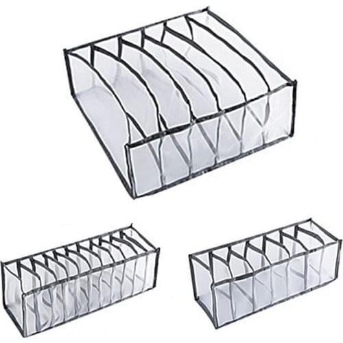 3Pcs/Set Foldable Home Scarf Sock Bra Underwear Storage Organizer Drawer Box