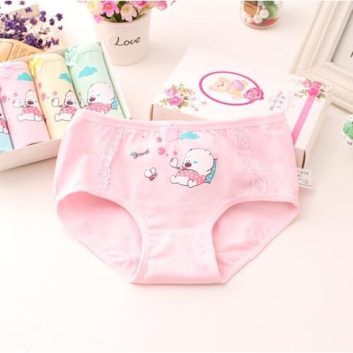 4PCS/LOT Young Girls Cotton Panty Children Cute Underwear For 3-10Yrs