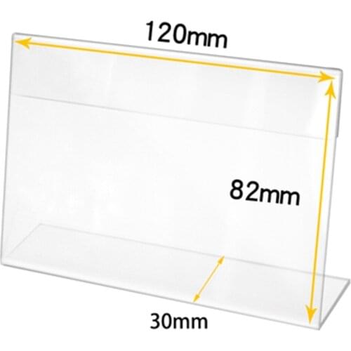 5pcs Acrylic Price Tag Display Frame Supermarket Clear L-type Brand Bakery Label Desktop Transparent Platform Signboard