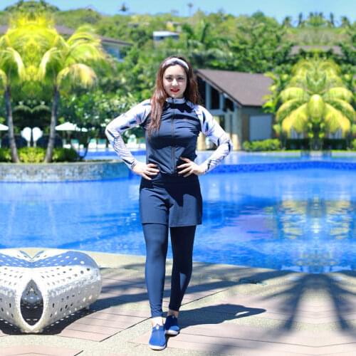Womens 5pcs set Long Sleeve Rashguard UPF 50 Sun Protection Swimsuit Top Bottom Sport Suits Fitness Yoga Running Athletic Suit