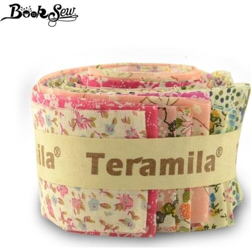 Booksew Telas Patchwork Algodon Cotton Fabric Floral Jelly Roll Strips 7-9 Pcs/lot 5x50CM DIY Dolls Sewing Craft Ankara Fabric